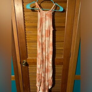 NWT xs Maurices peach and white tie dyed maxi dress